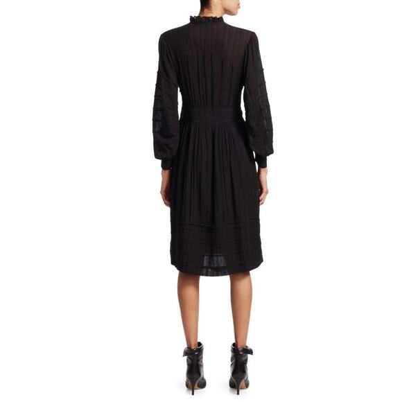 Isabel Marant Etoile Odea Fit & Flare Black Long Sleeve Knee Length Dress NWT - Picture 2 of 8